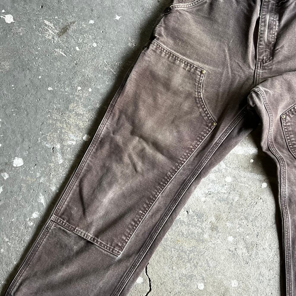 Carhartt brown faded double knee work wear carpenter pants - Picture 3 of 10